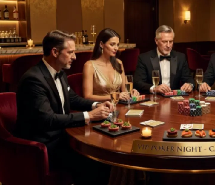Barátságos, készpénzmentes VIP poker est hangulatos megvilágítással
